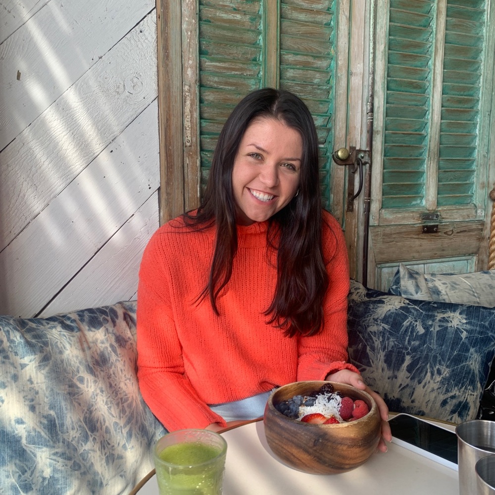 neon mock neck sweater M